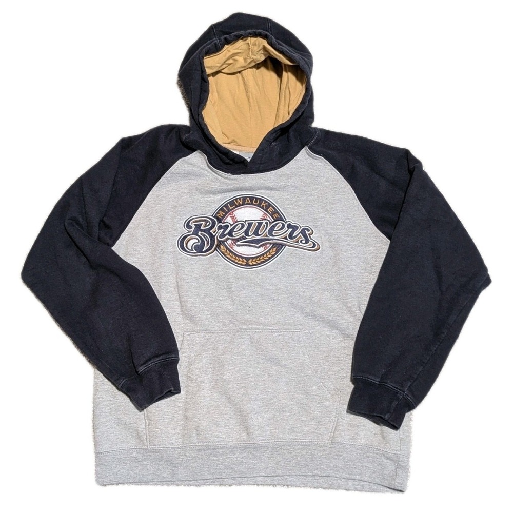 Majestic‎ Youth Milwaukee Brewers Pullover Hoodie- , Large 14/16